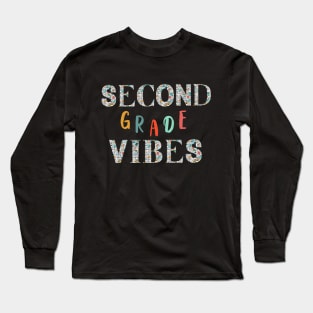 Second Grade Vibes 2nd Grade Retro Back To School Long Sleeve T-Shirt